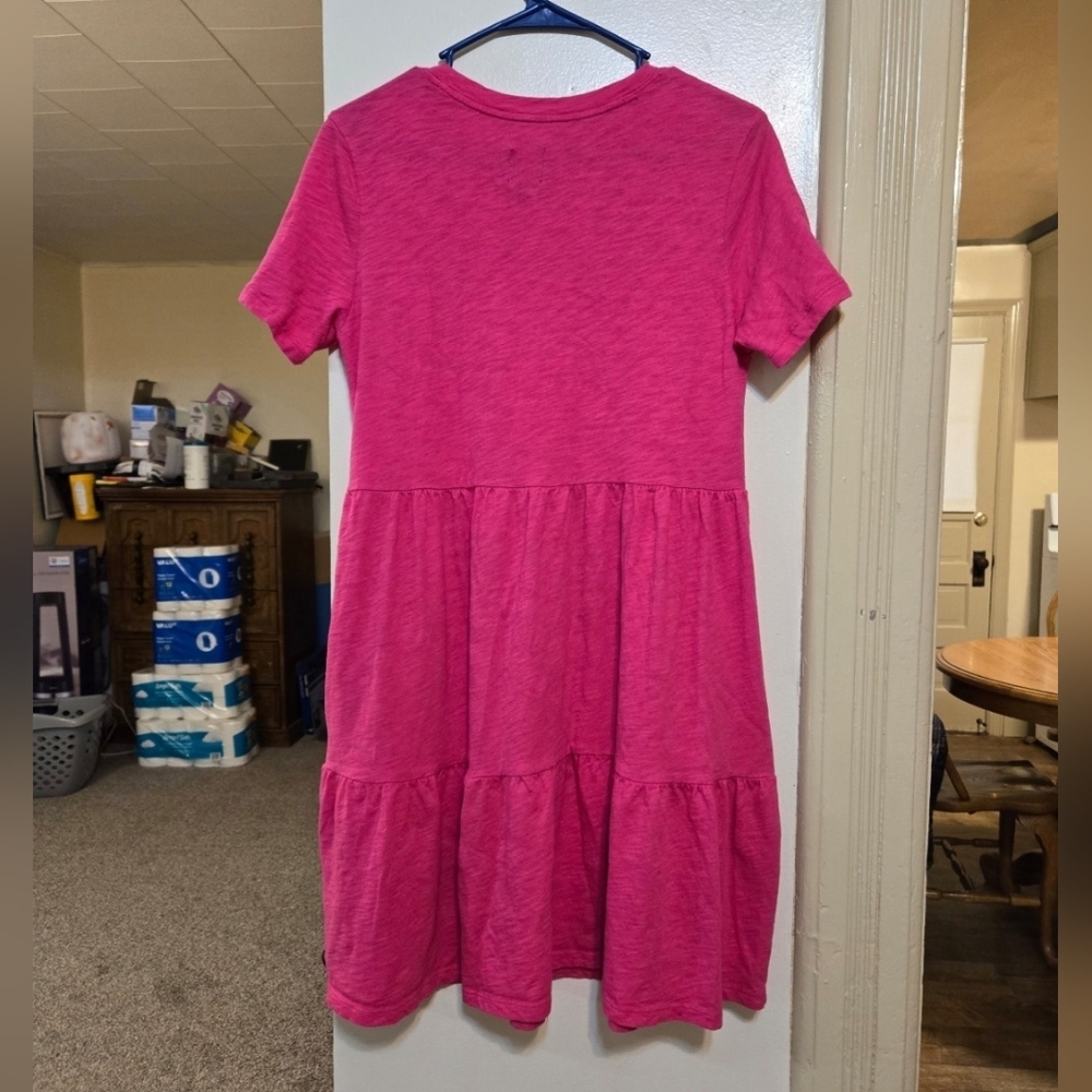 Gap soft & stretchy pink tiered dress size small in excellent condition - Picture 4 of 4